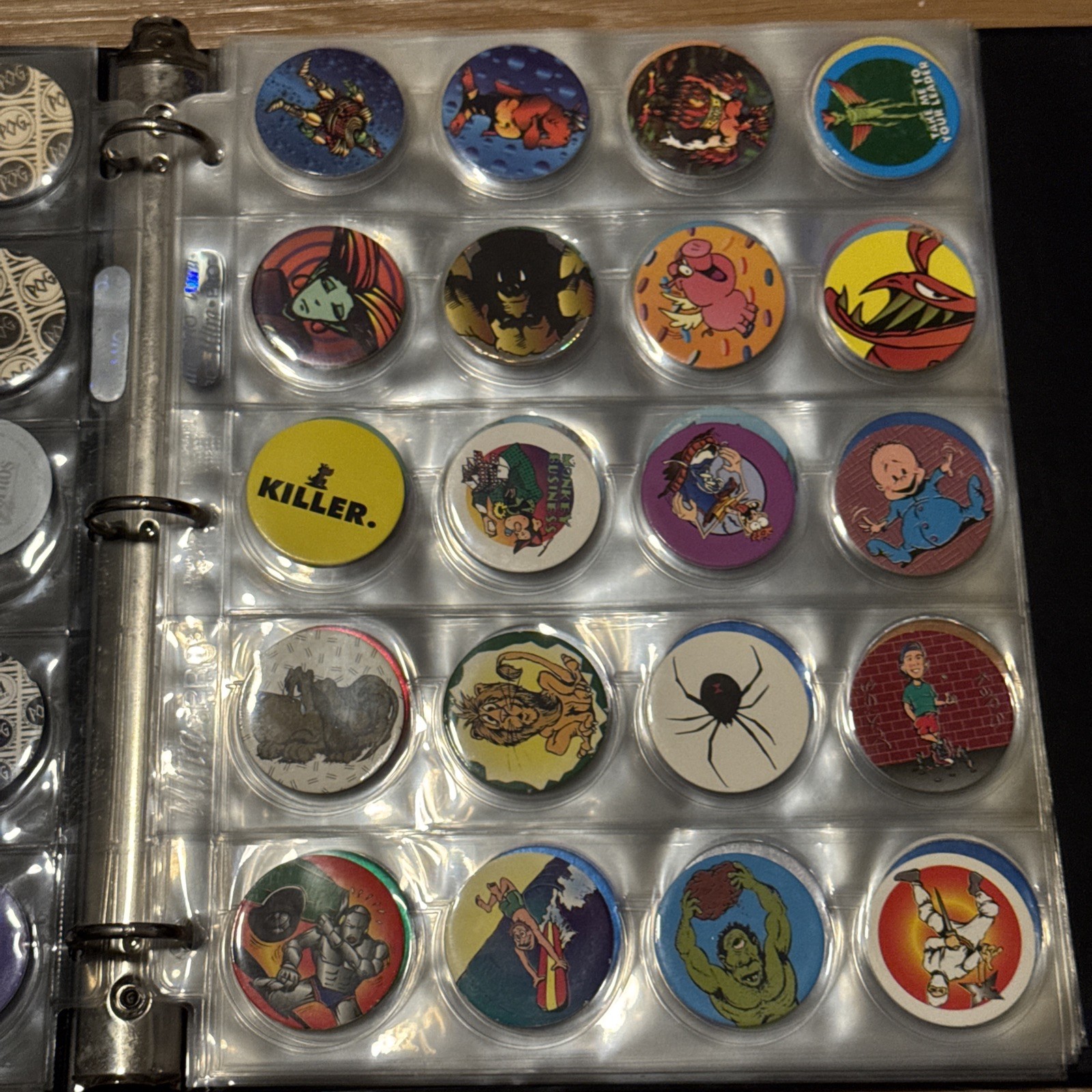 8 Page Pog Cap Collector Album With 160 Pogs