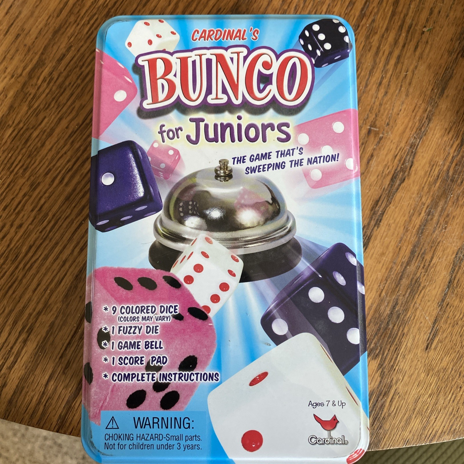 Cardinal’s Bunco for Juniors Colored Dice Game Brand New Bell Fuzzy Die