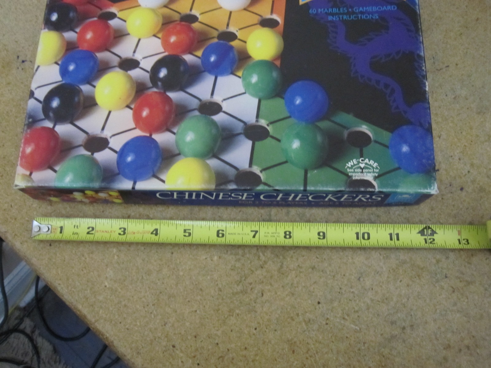 Vintage Chinese Checkers Game All Pieces Included Glass Marbles For 2-6 players