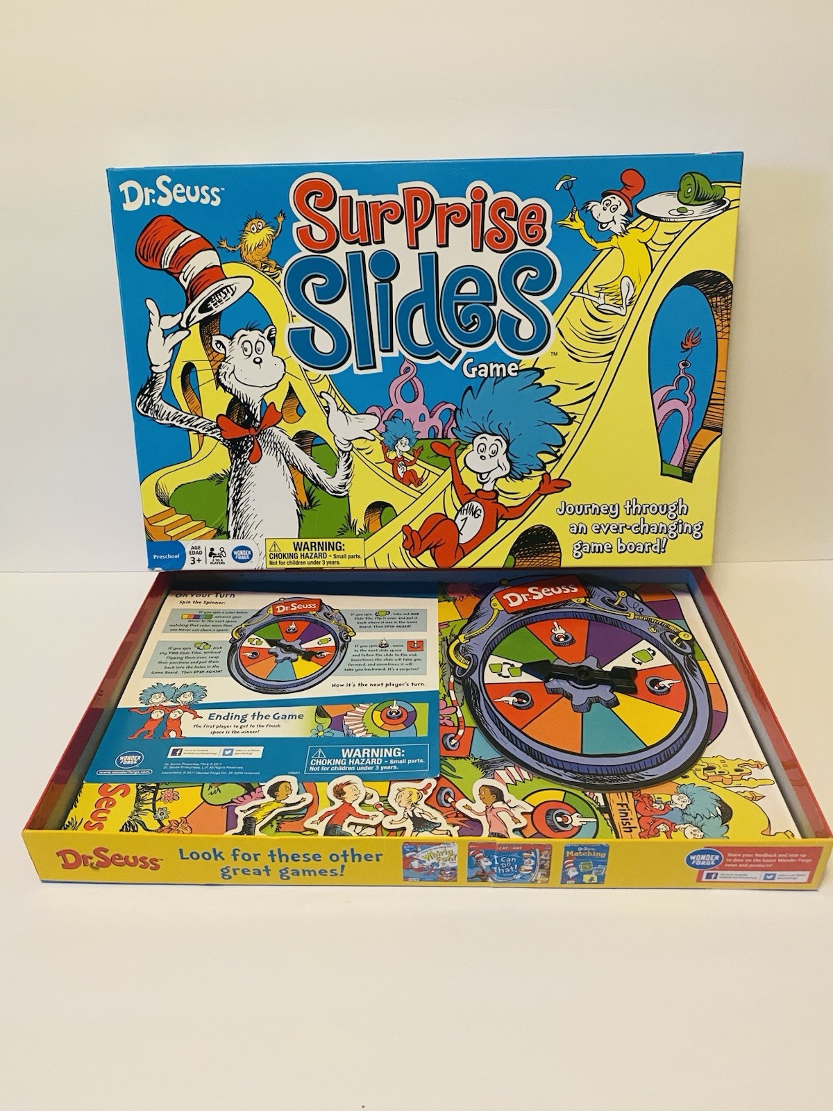 Dr. Seuss Surprise Slides Board Game “Cat in the Hat” by Wonder Forge