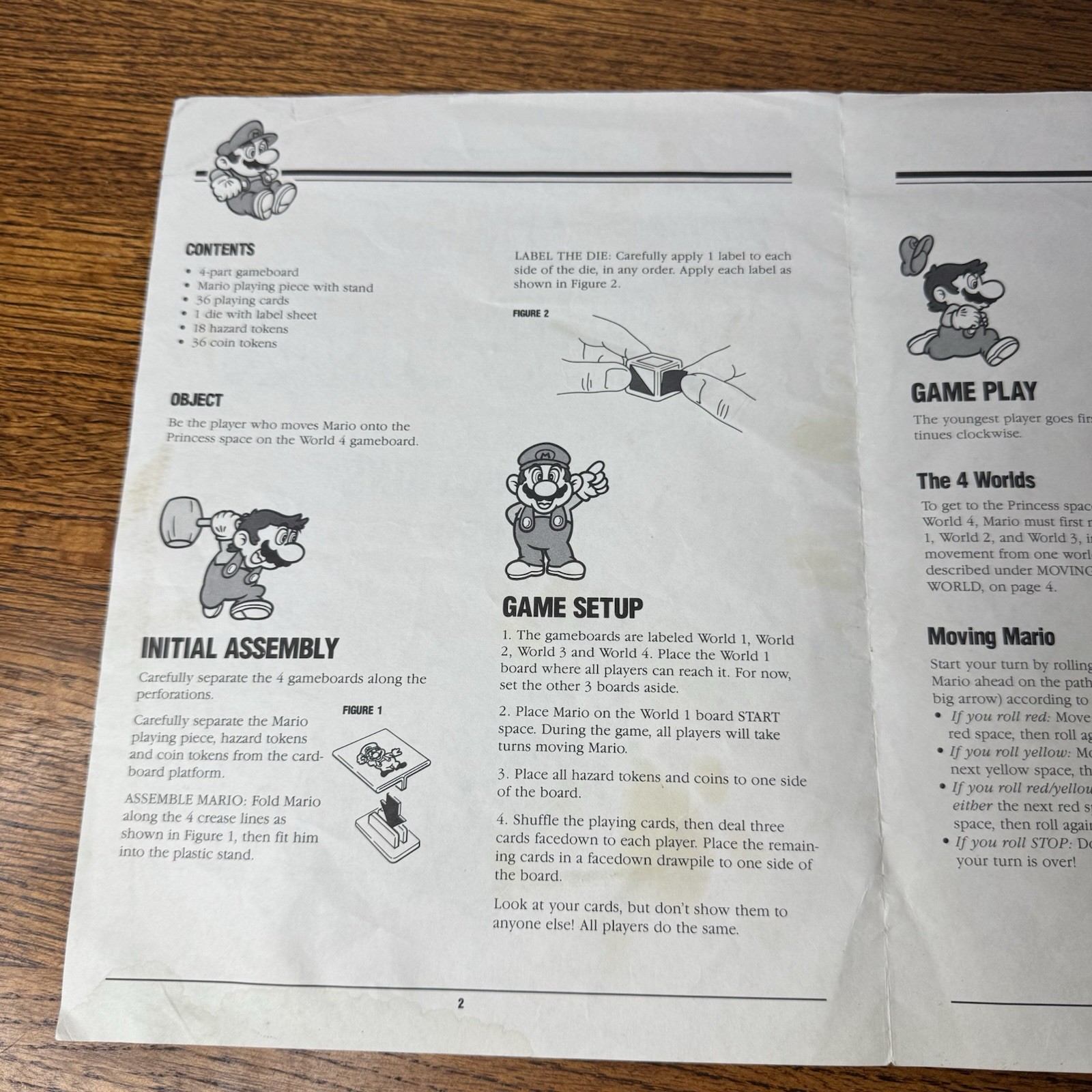 1988 Super Mario Bros. Board Game by Milton Bradley Instruction Booklet