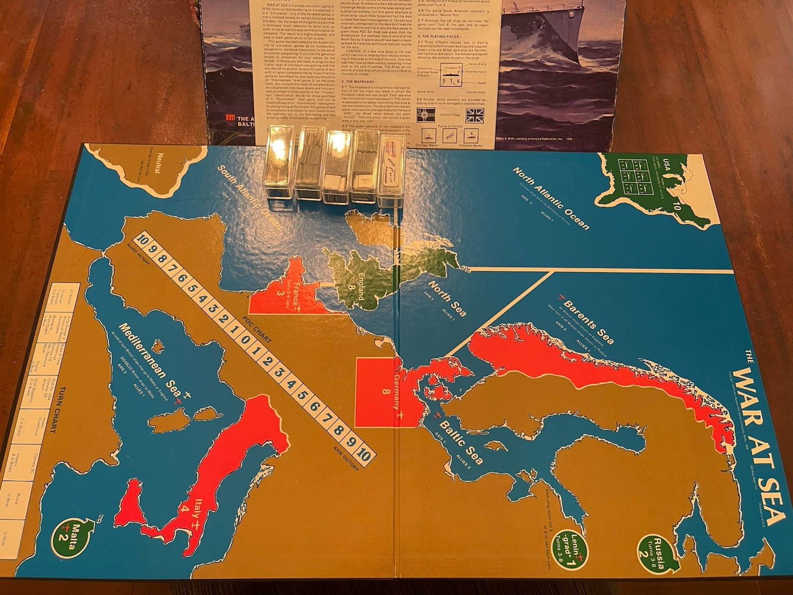 Avalon Hill Military Board Games Vintage Lot Of 3 War @ Sea, Mustang, Battle Of