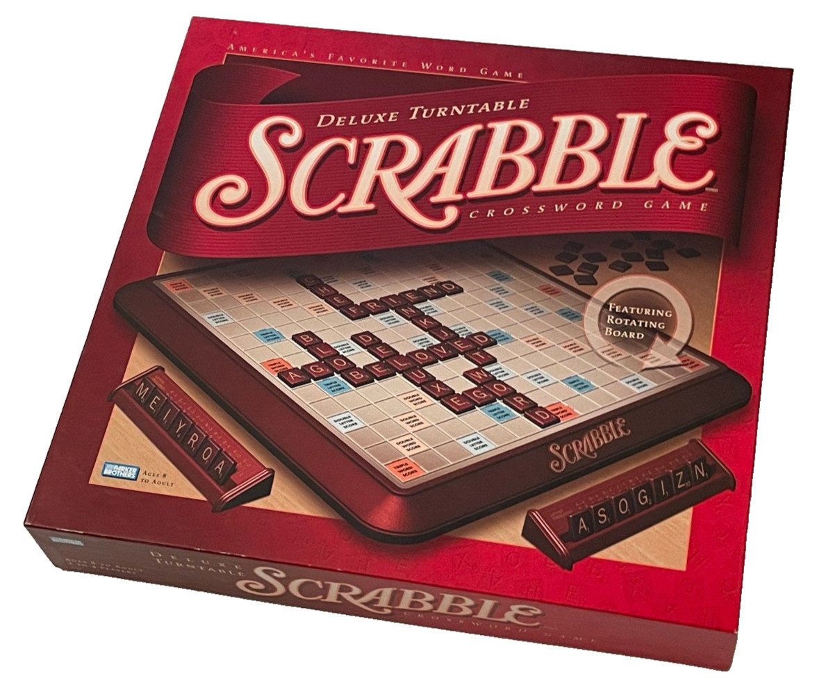 Scrabble Deluxe Edition Turntable Rotating Game Milton Bradley 1989 Complete