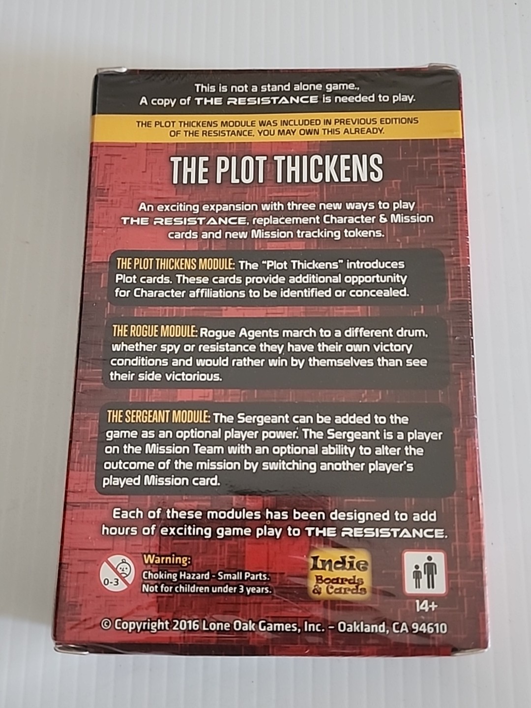 The Resistance: The Plot Thickens Card Game Expansion Indie Boards Cards Sealed