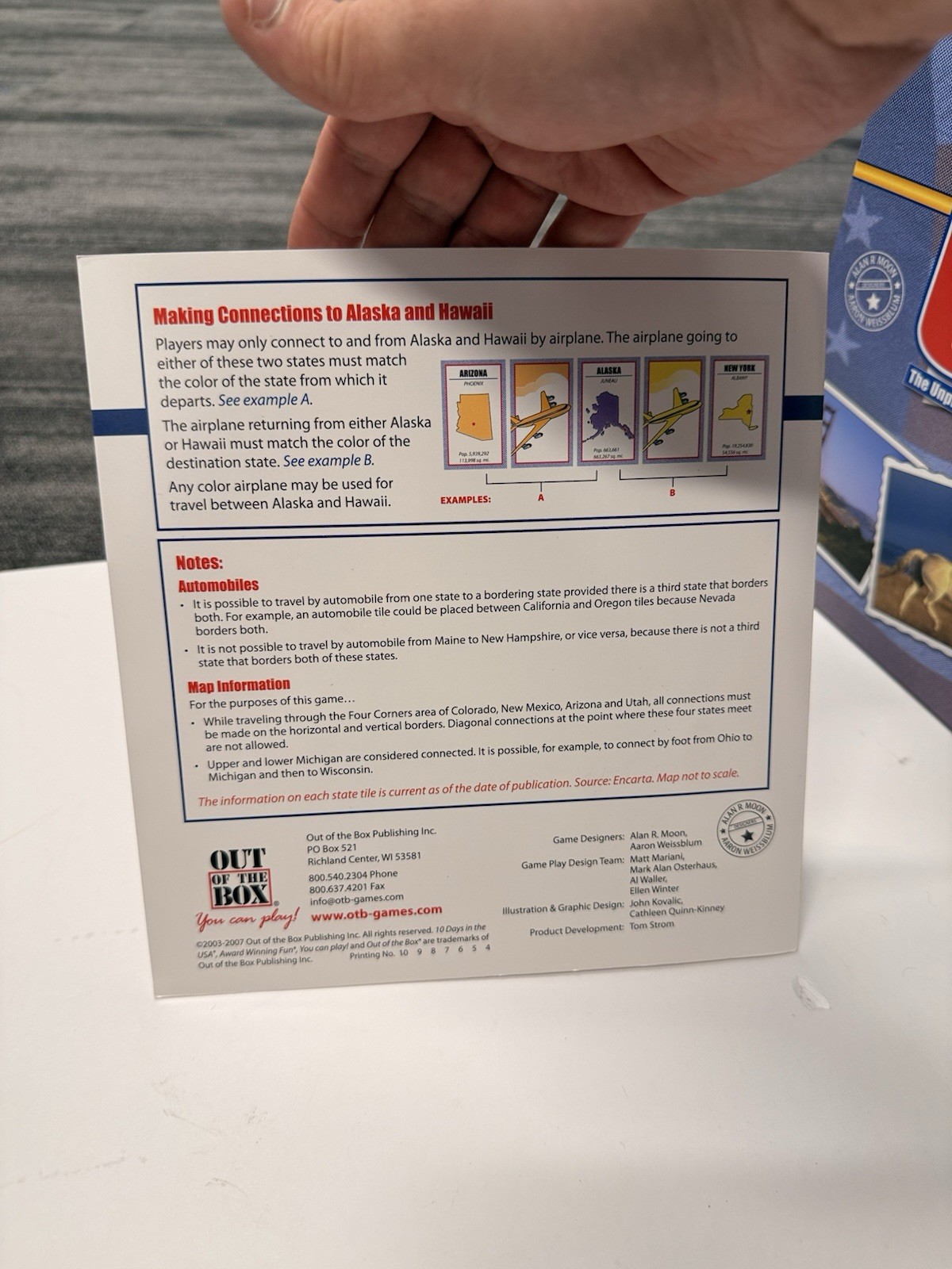 10 Days In The USA Board Game Out Of The Box Publishing 2003 Complete