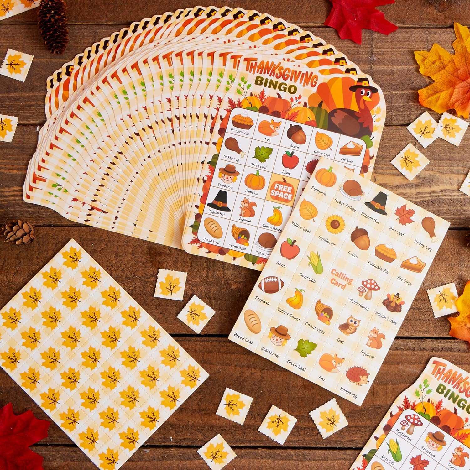 30 Pc Thanksgiving Bingo Game Cards Kids Family Party Classroom Activity