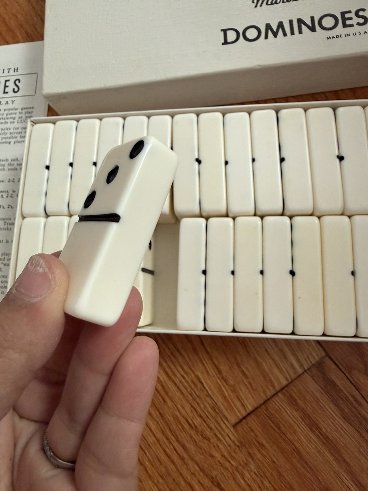 Vintage Dominoes Professional Extra Thick Marblelike Texas USA Game