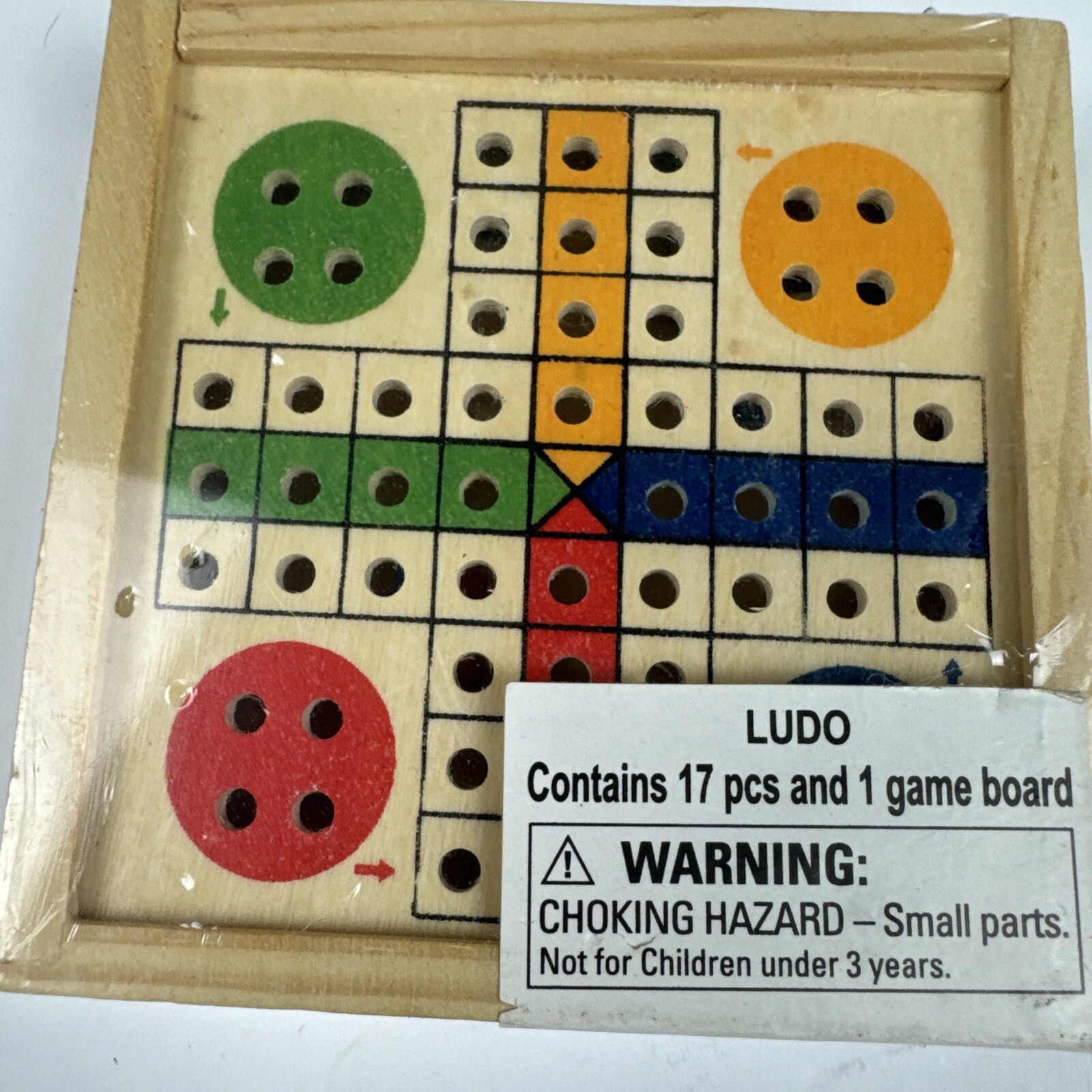 Pocket Travel Wooden Ludo Game 3” X 3” Perfect For Road Trips Or Flights Fun!
