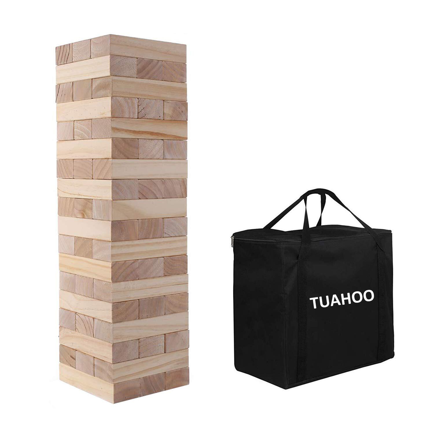 Giant Tumble Tower Wood Stacking Game for Kids Adults Family Indoor Outdoor F…