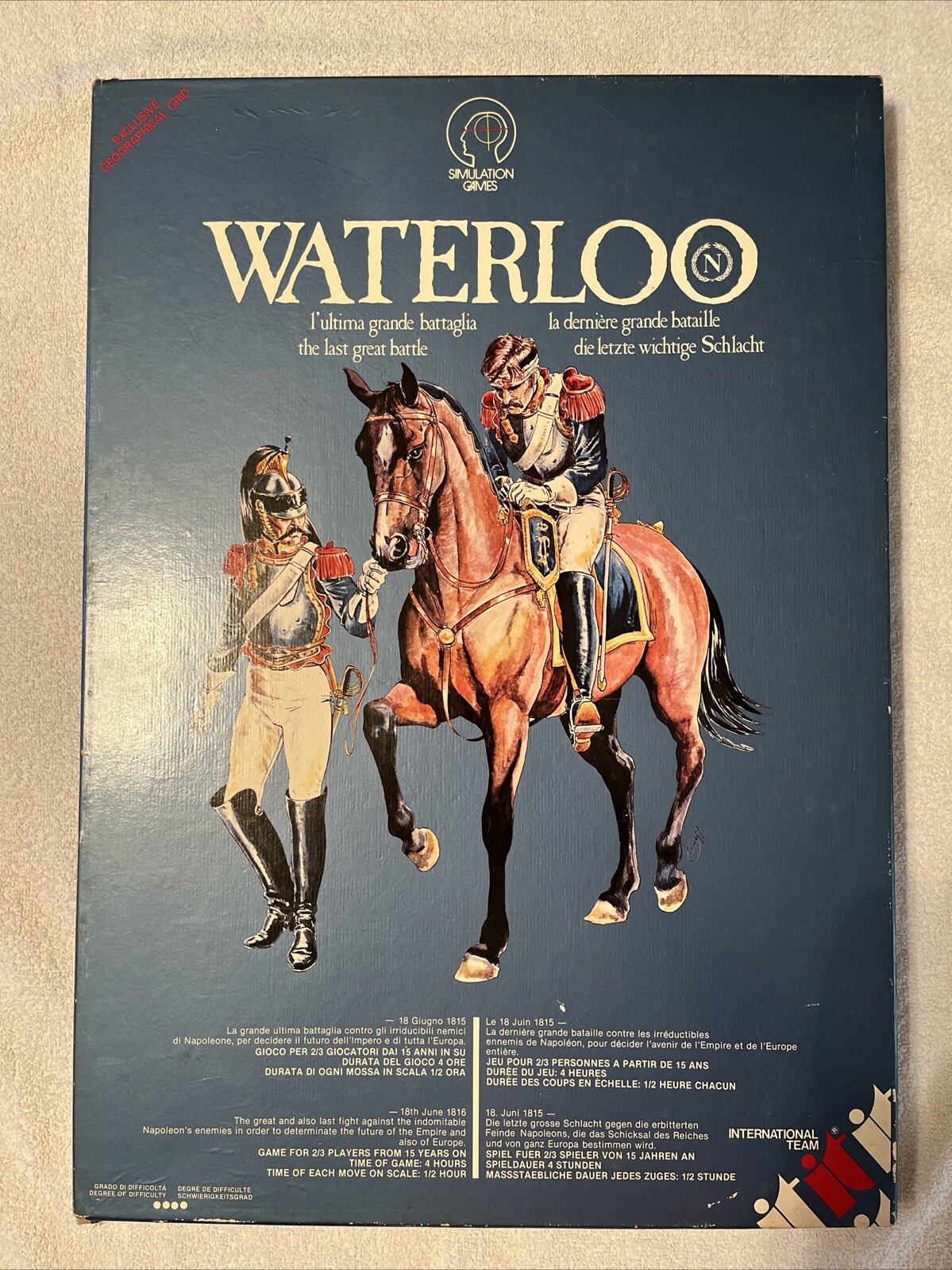WATERLOO War board game Simulation Games W108 🔥