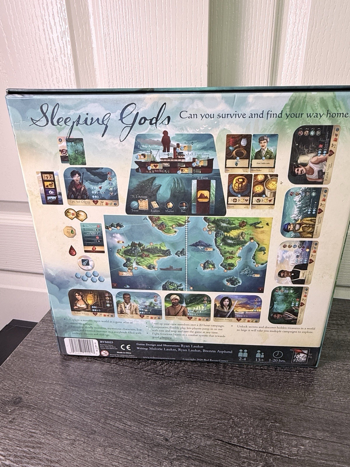 Sleeping Gods Board Game Complete in Box CIB Red Raven Games Ryan Laukat