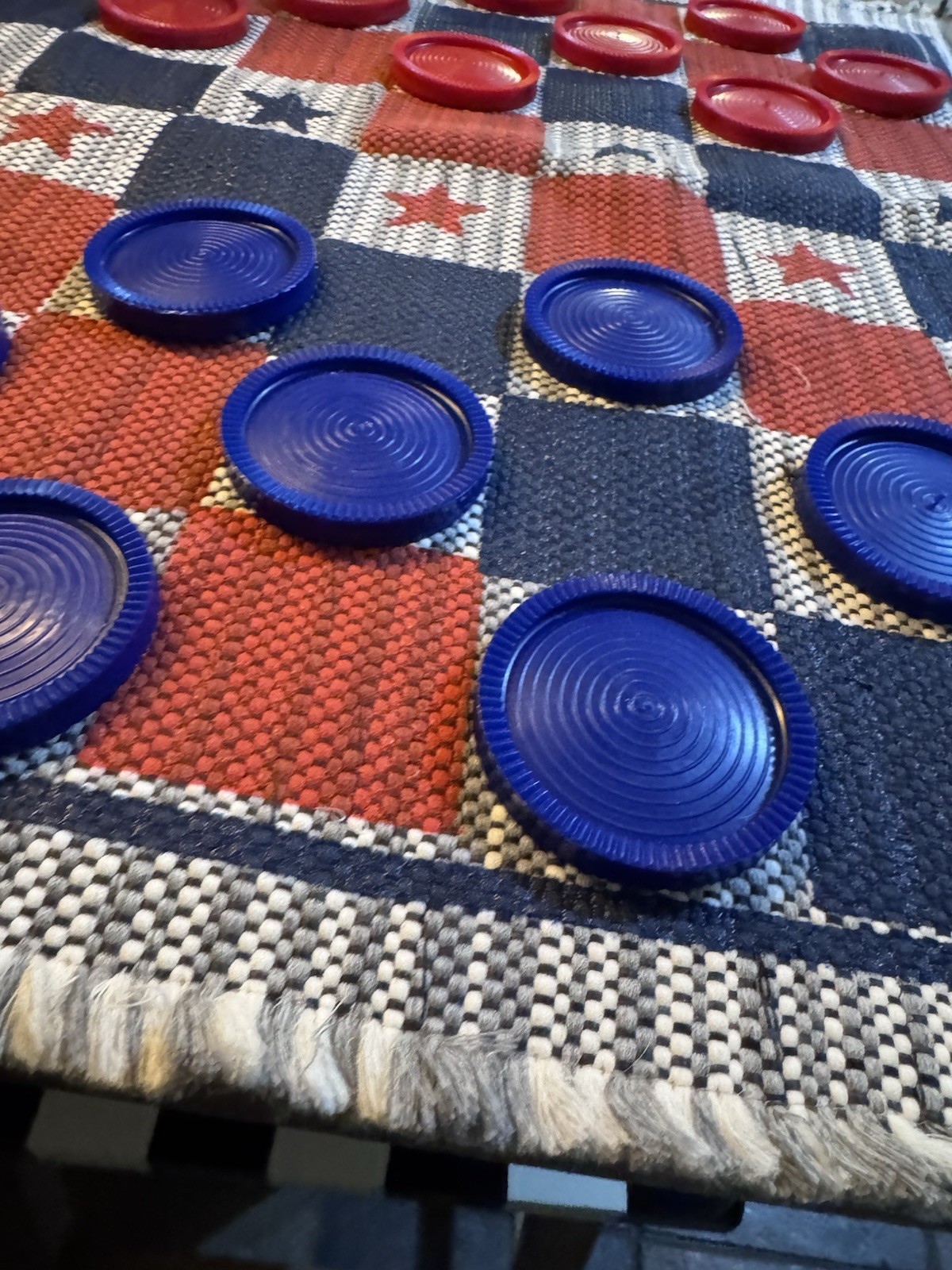 Multiflex Large Checkers Set Game for Indoor/Outdoor – Patriotic Special Edition