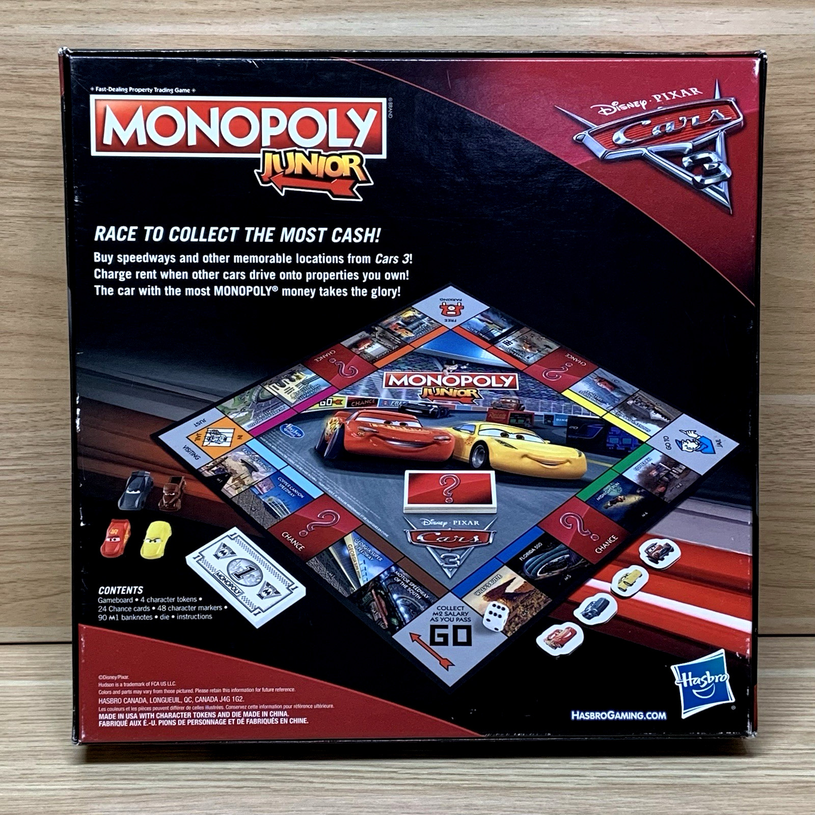 Monopoly Junior Disney Pixar Cars 3 Edition Board Game Hasbro Kids Ages 5+