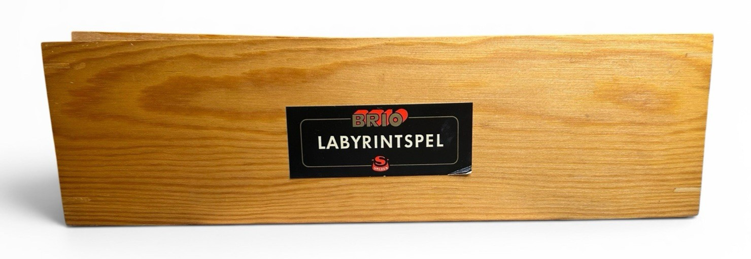 VTG. BRIO Labyrinth Wood Maze Game / Original Box – 1950s – 18376 – SWEDEN