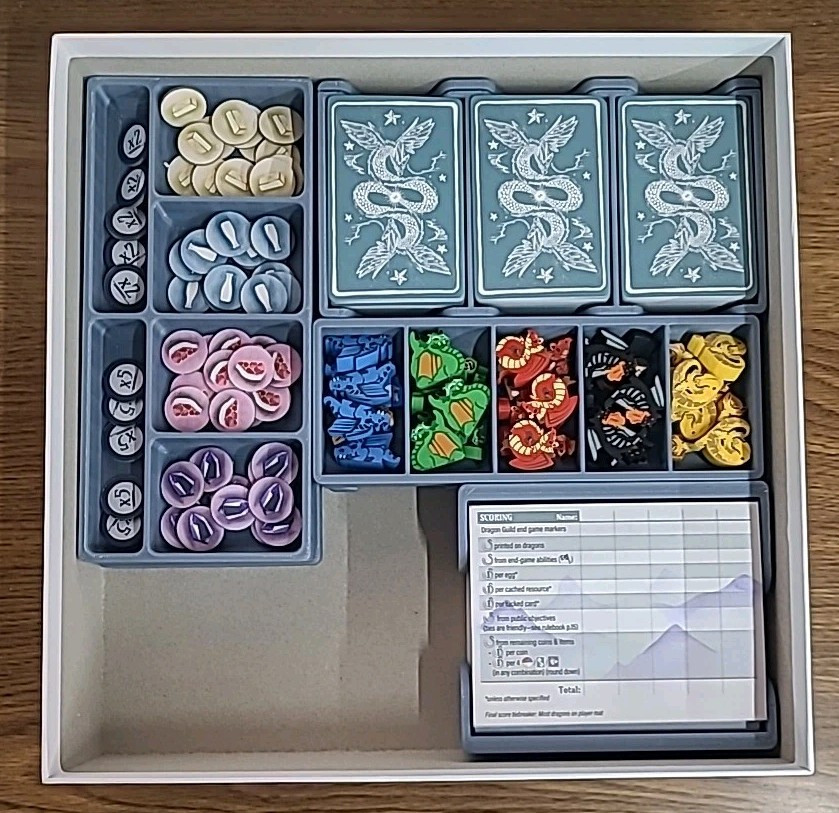 Wyrmspan 3D-Printed Game Organizer – ANY COLOR – Game Insert & Storage Solution