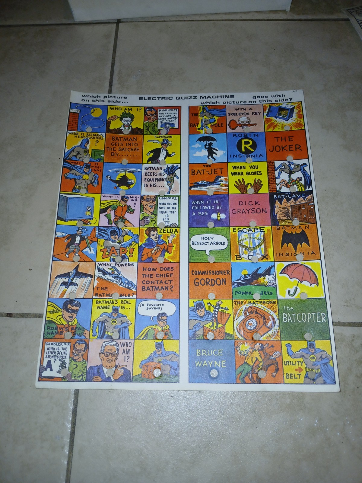 1966 Batman ElecTronic Quiz Game HTF.