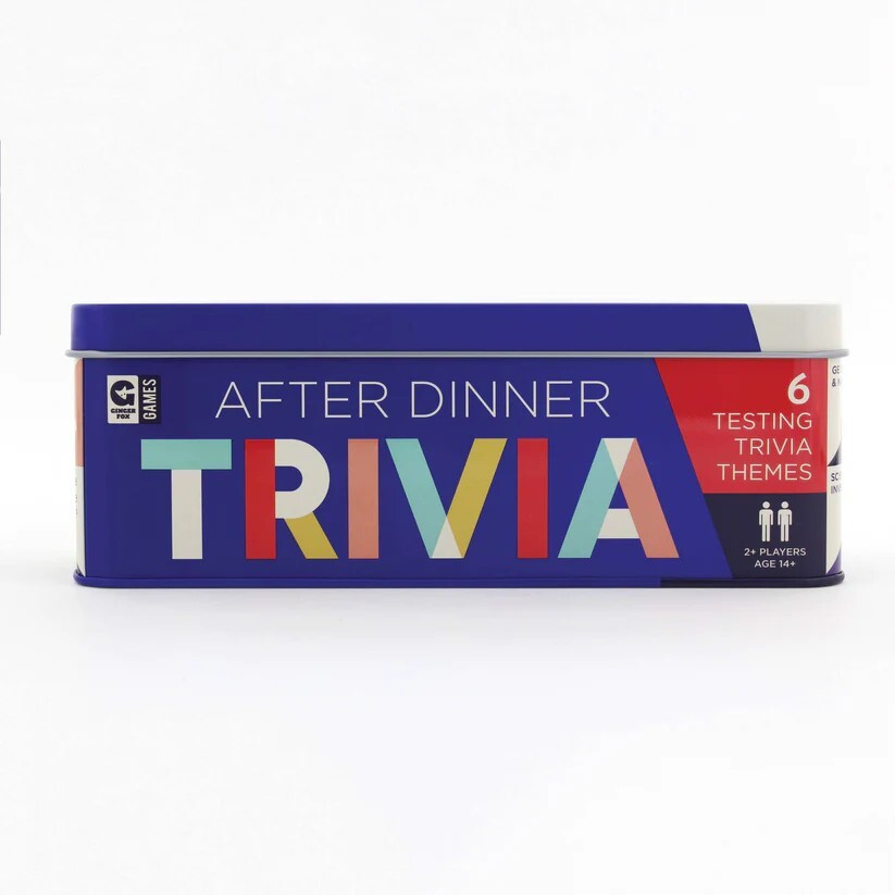 After Dinner Trivia 6 Testing Trivia Themes 300 Cards Tin NEW! MSP $19.99