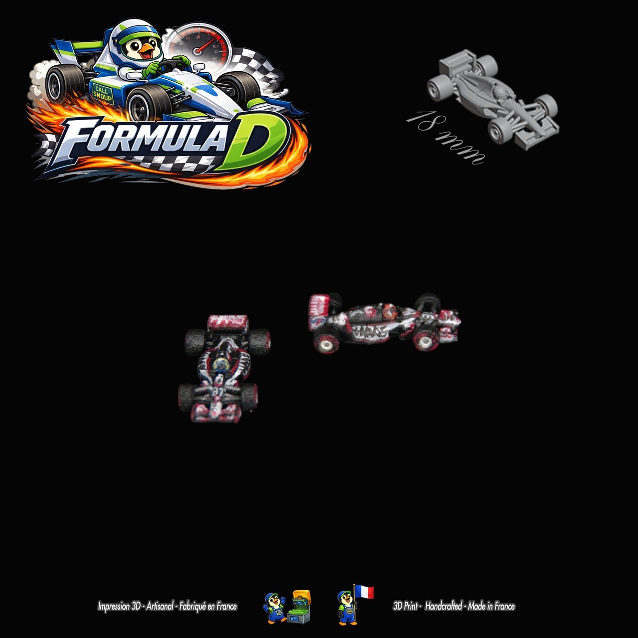 10 miniatures de Formule 1 – Formula D / Formule Dé (F1 18mm unpainted)