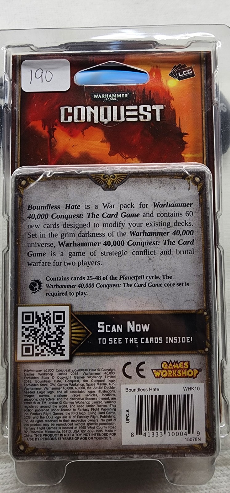Warhammer 40,000 Conquest the Card Game Boundless Hate War Pack 2015 60 Card New