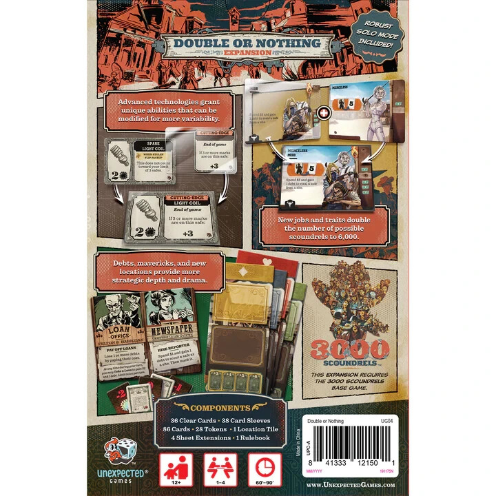 3000 Scoundrels Double or Nothing Expansion Board Game Unexpected Games NEW