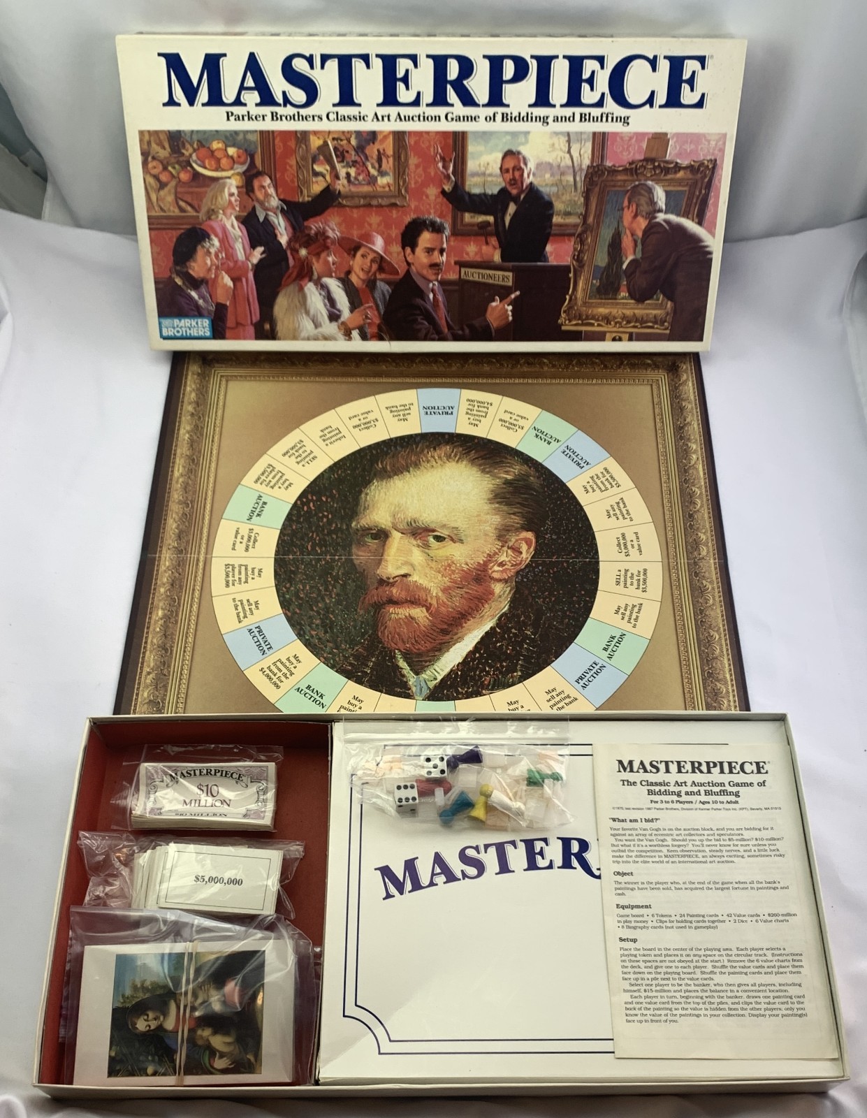 1987 Masterpiece Game Art Auction Game by Parker Brothers Complete Great Cond