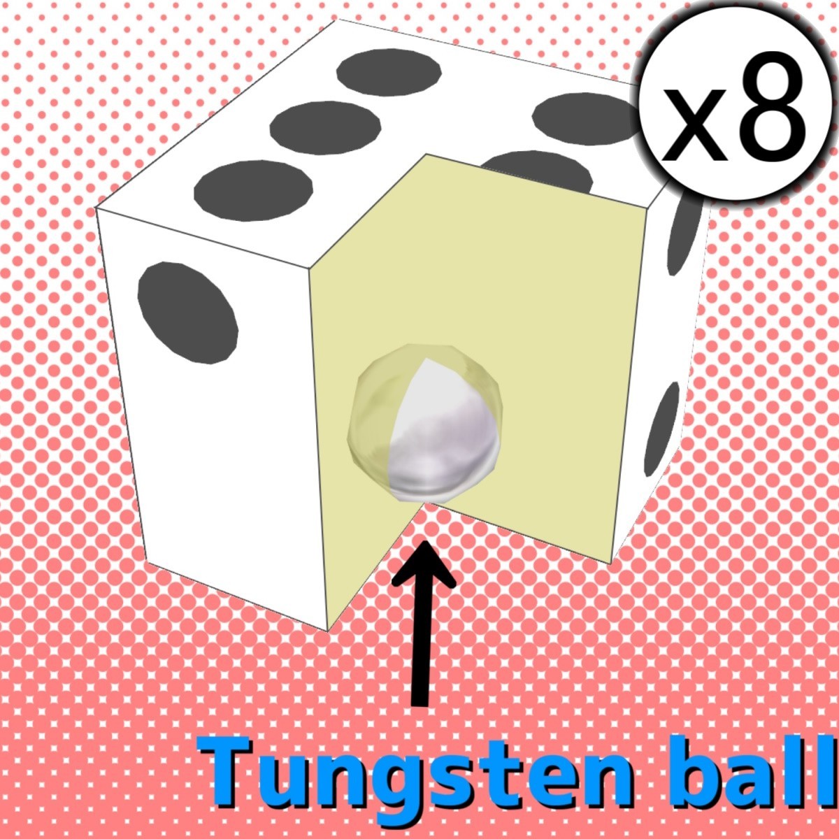 【8pcs】Tungsten Loaded Dice 12mm Weighted Trick Die – Tested ~30% Six Novelty