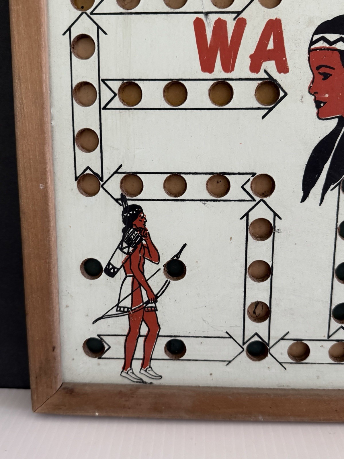 Vintage Creative Ideas Inc. WA HOO Marble Board Game, Board Only Reversible Flaw
