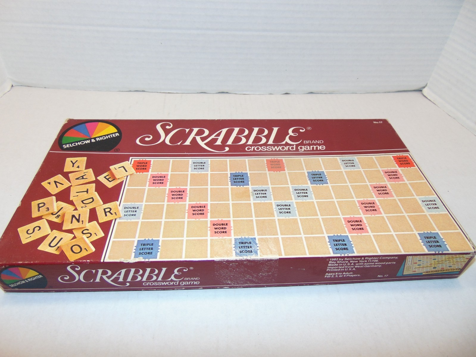 Vintage 1976 Scrabble Crossword Game Complete 100 Tiles Selchow Righter