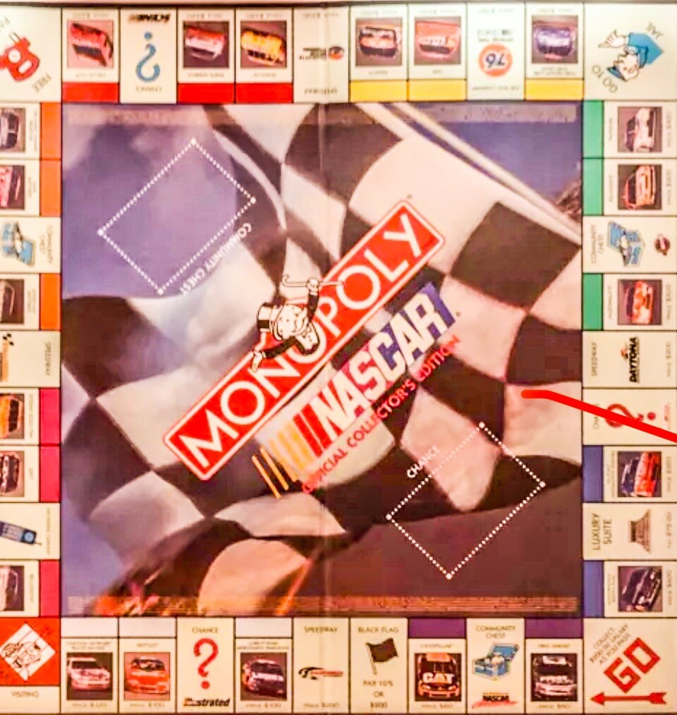 Collectible Vintage NASCAR Monopoly Edition Christmas – Complete Board Game 1997