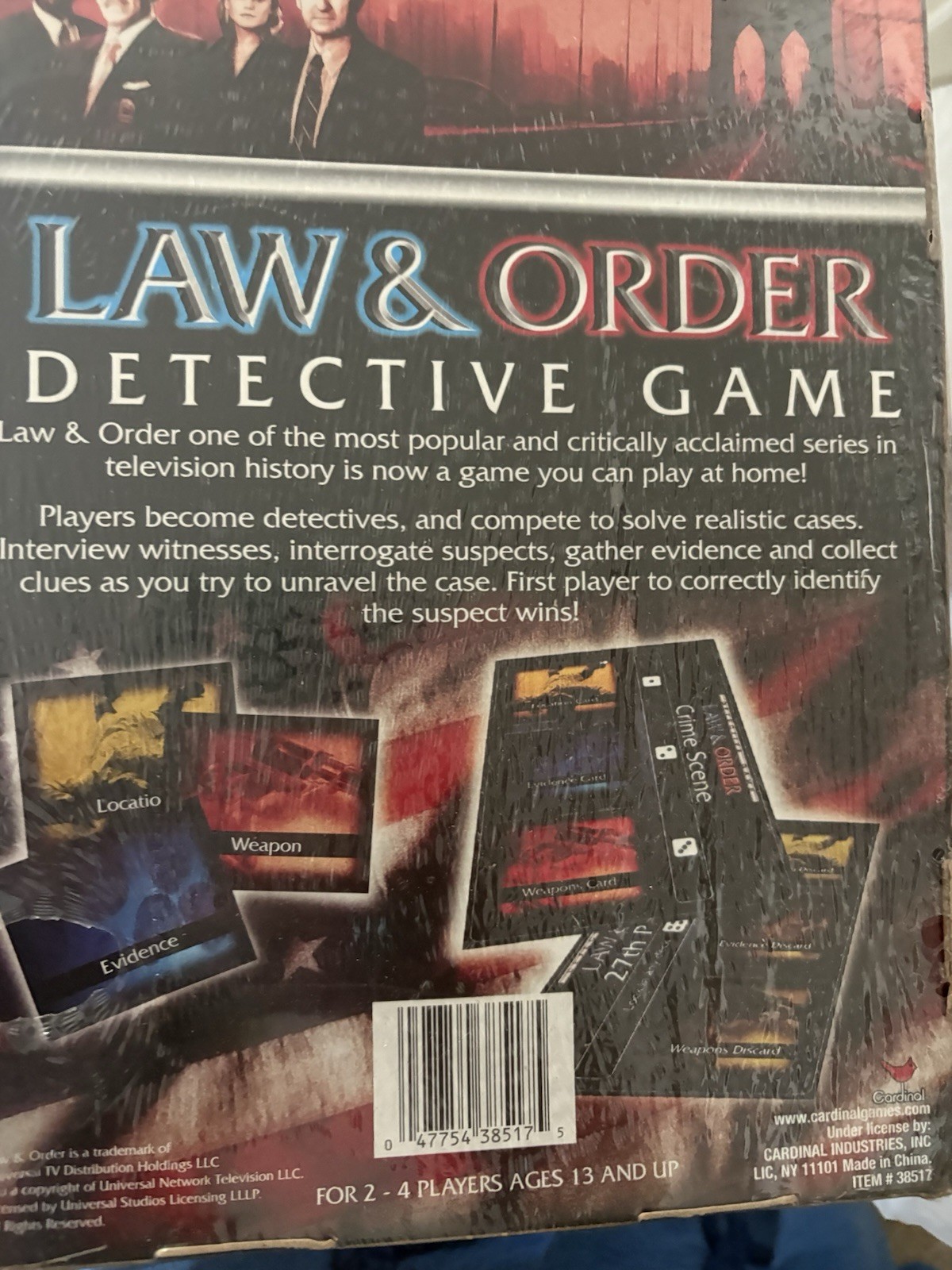 Law And Order Detective Board Game Cardinal 27th Precinct NOS SEALED