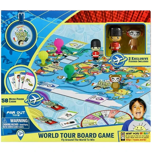 Ryan’s World, World tour Board Game, Children Ages 3+ Ryan