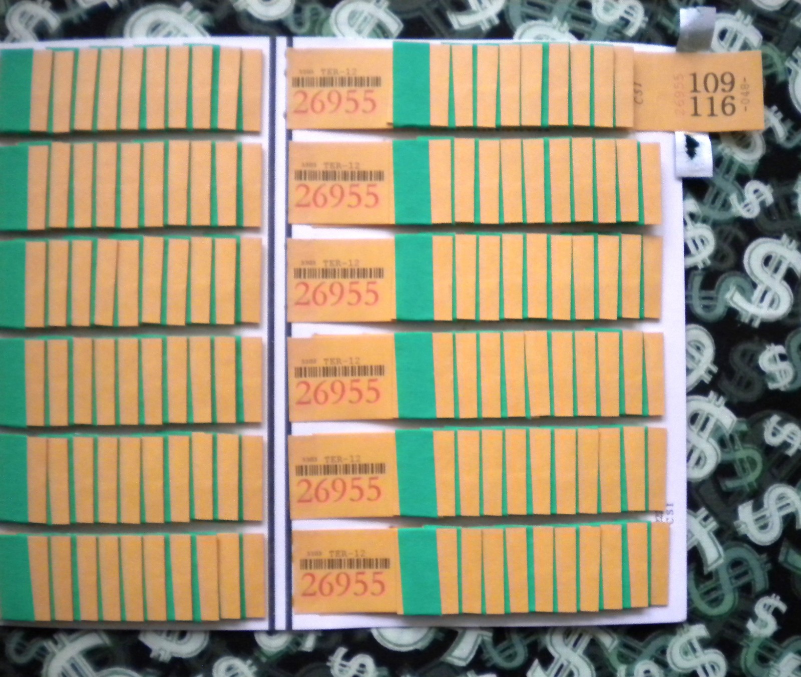 1 Dozen 120 TER-12 REGULAR “NOT Sure” TIP BOARDS {101-116} Pull Tab Jar Tickets