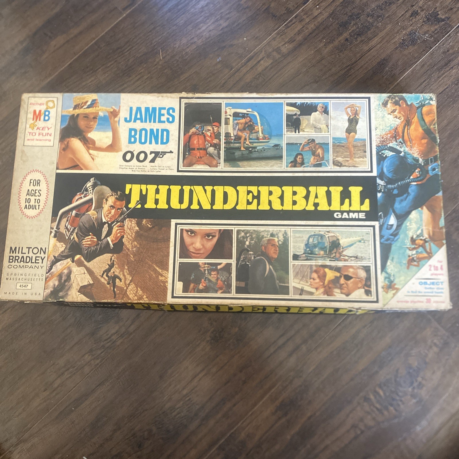 Vintage 1965 James Bond 007 Thunderball Milton Bradley Board Game H2