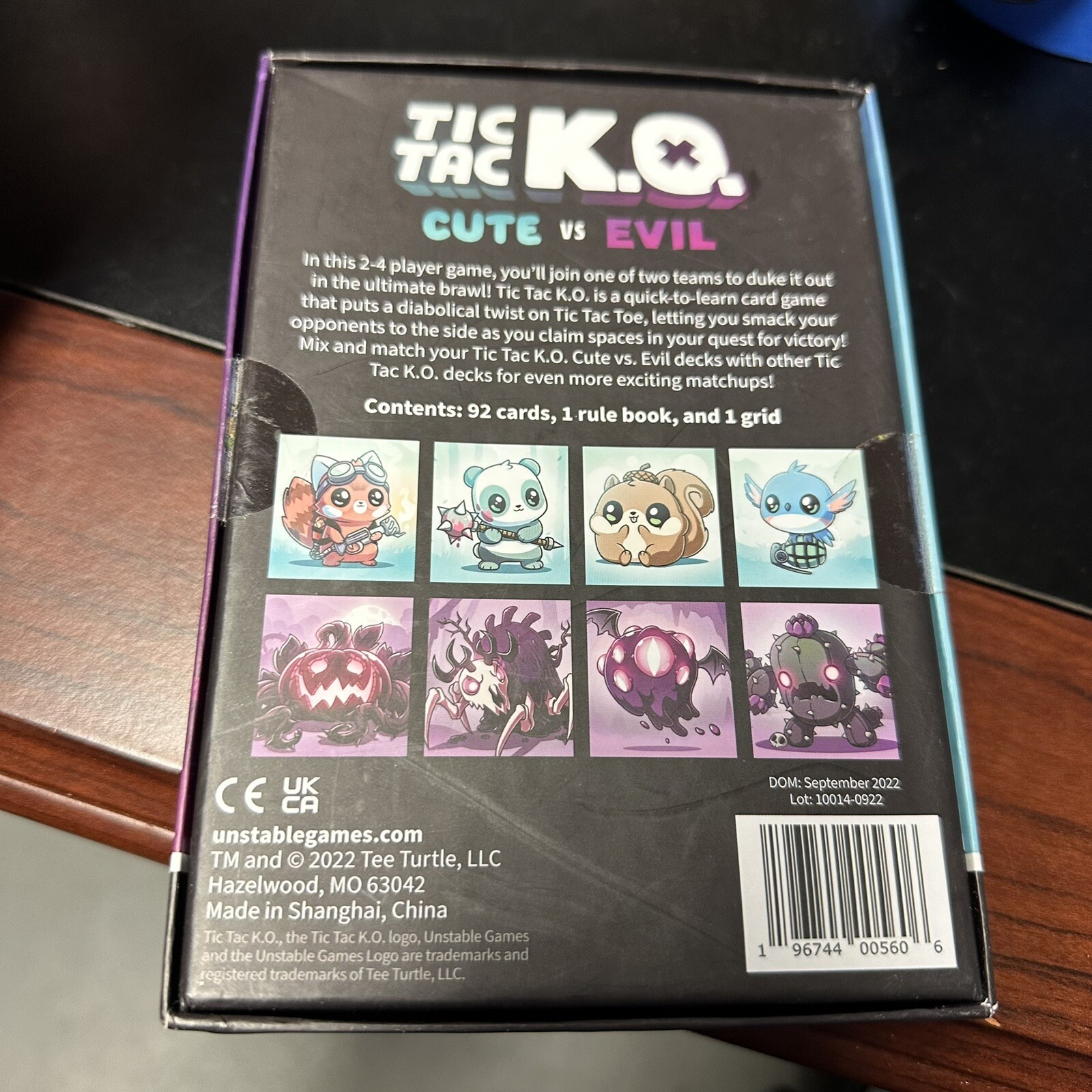 Tic Tac KO Cute vs Evil Card Game NEW 8+ K.O. 2-4 Players Unstable Games