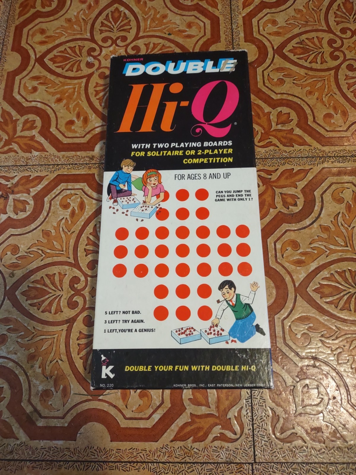 Vintage 1970 Double Hi-Q Game By Kohner For 1-2 Players – 100% complete