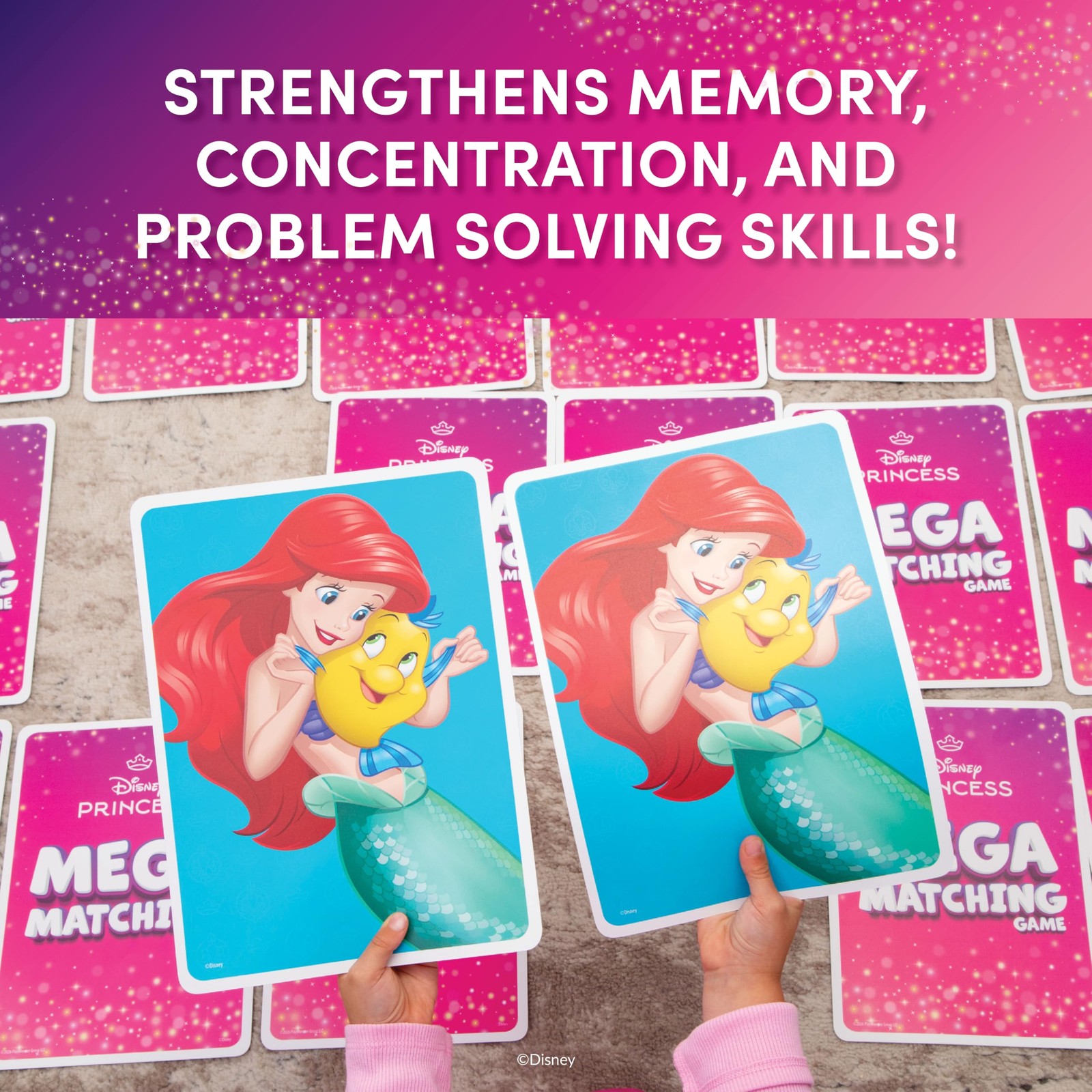 Disney Princess Giant Matching Game Jumbo Cards Memory Learning Ages 3+ Summer