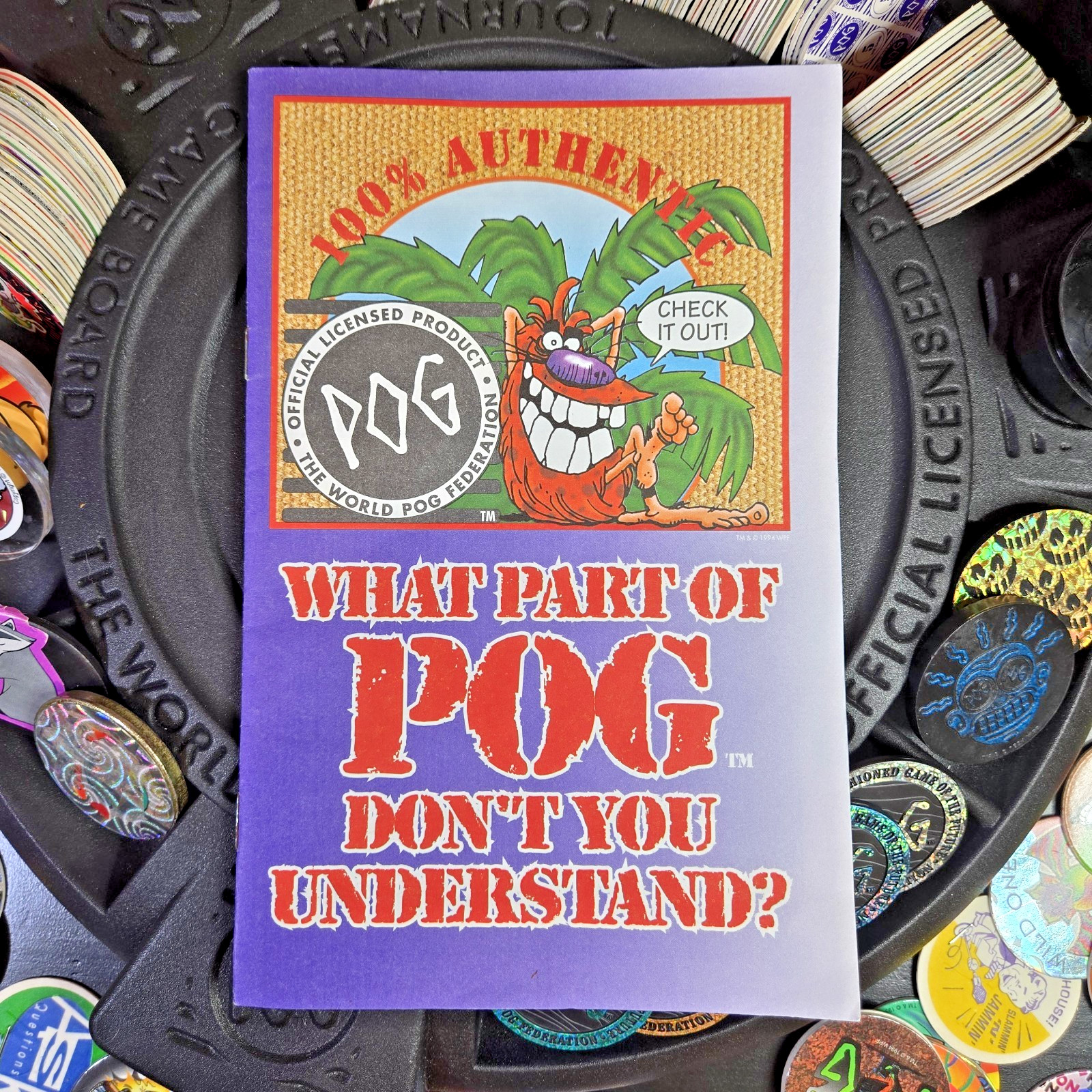 Vintage POG The Game, World POG Federation Milton Bradley Set 200+ POG’s 1995