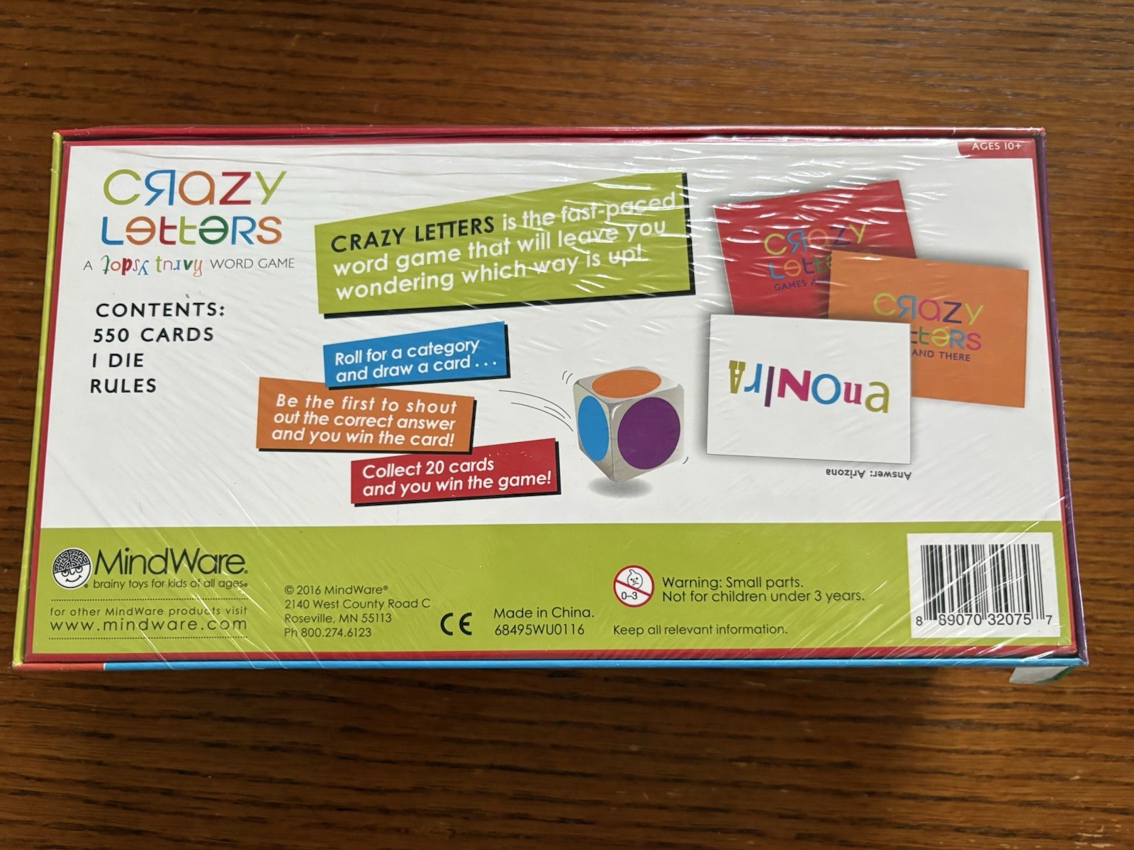 NIB Sealed MindWare CRAZY LETTERS A Topsy Turvy Word Game 2016