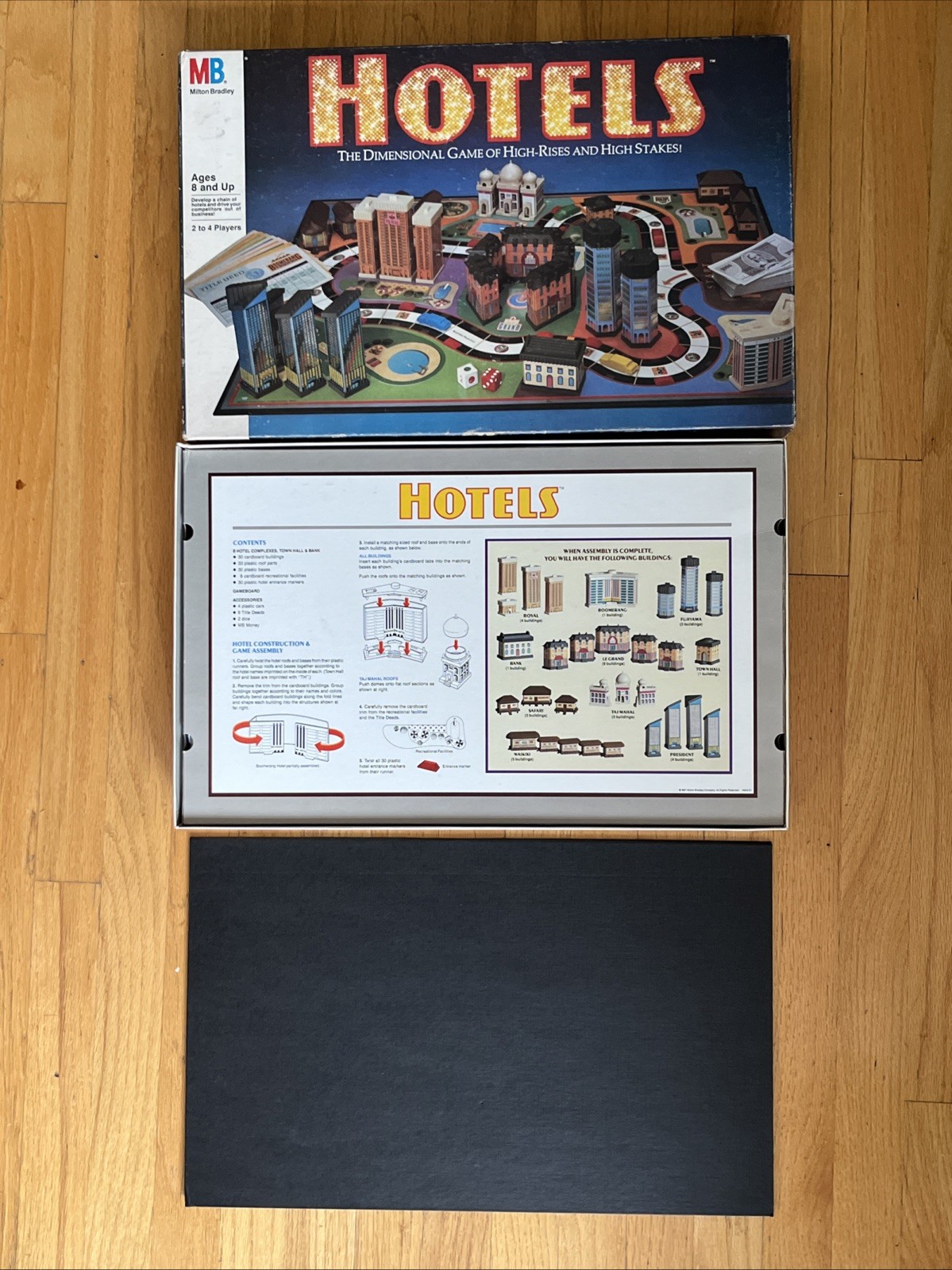 Vintage 1987 Hotels Board Game Milton Bradley MB Real Estate – 100% Complete