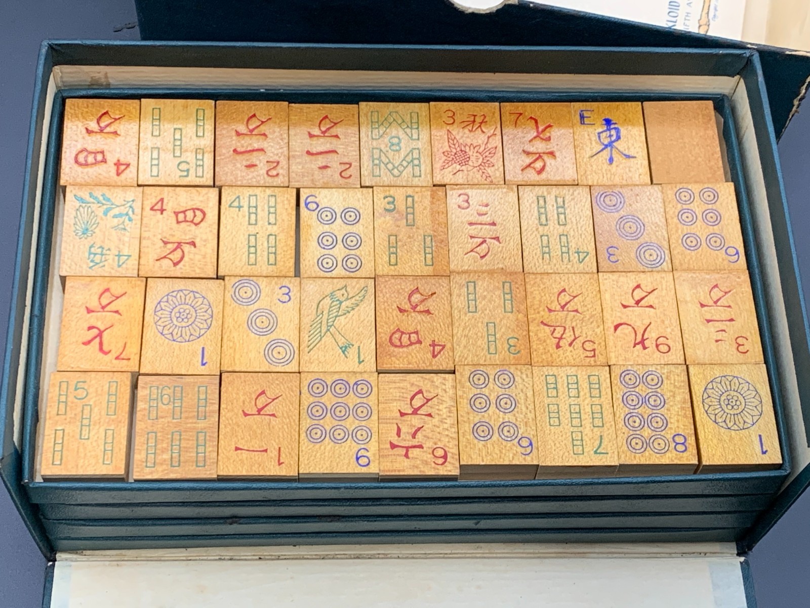 VINTAGE HILLSON’S ANCIENT GAME OF MANDARINS CHINESE MA CHIANG MAHJONG w/ BOX
