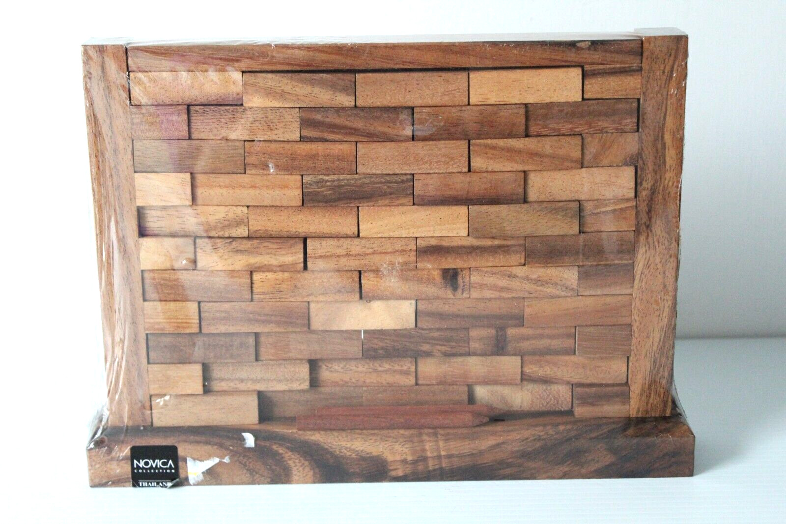 Novica Collection Handmade Stacking Wall Raintree Wood Block Game from Thailand