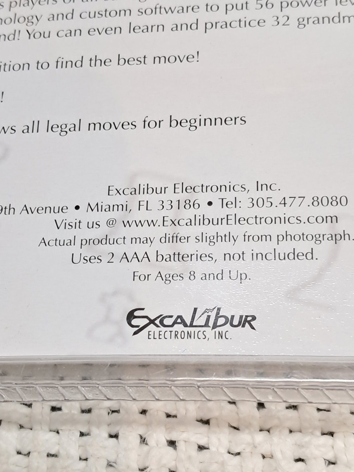 Excalibur Electronics Touch Chess II NIP Handheld Electronic w/Touch Screen.