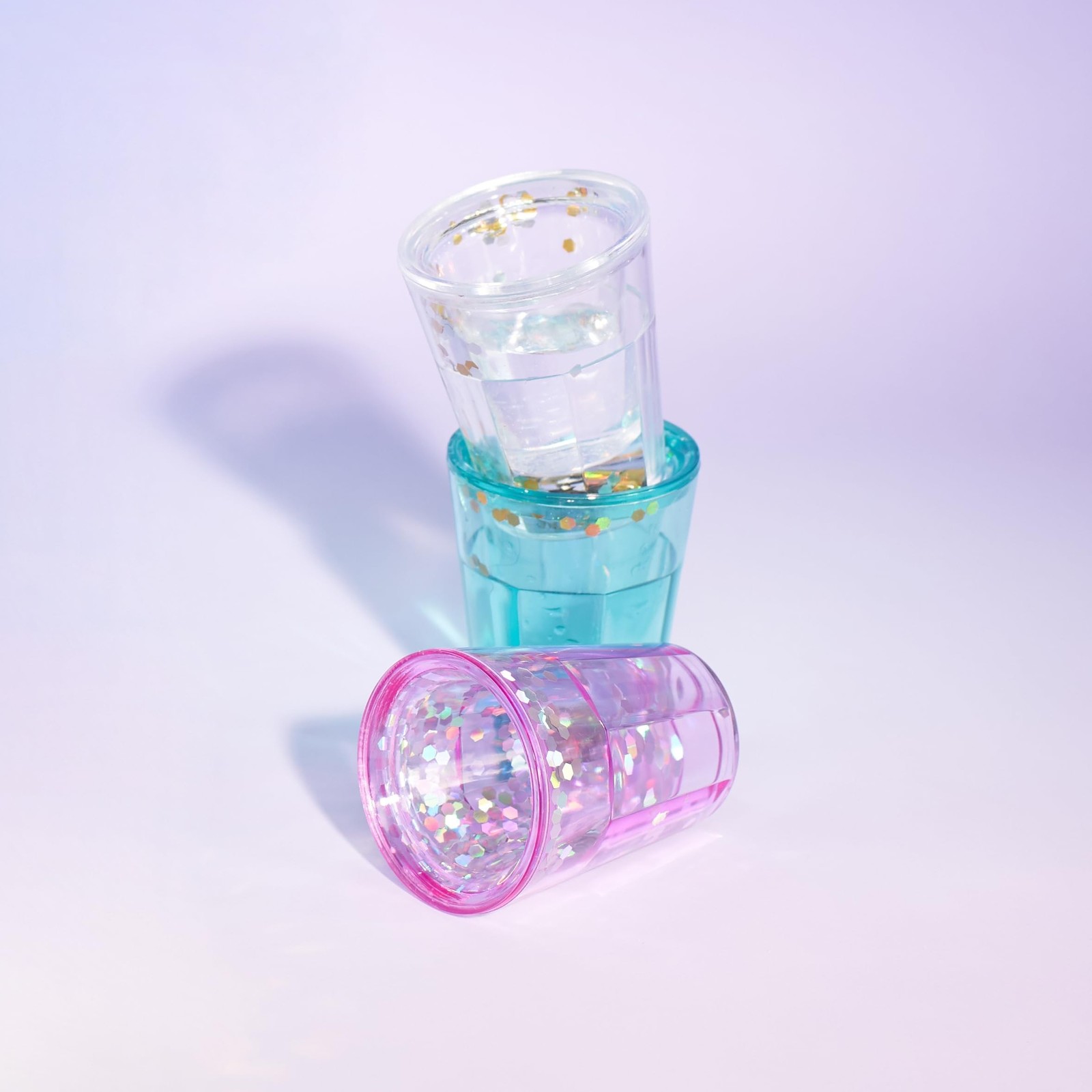 Blush Mermaid Glitter Fun Shot Glasses Set, Shooter Cups for Hosting Birthday…