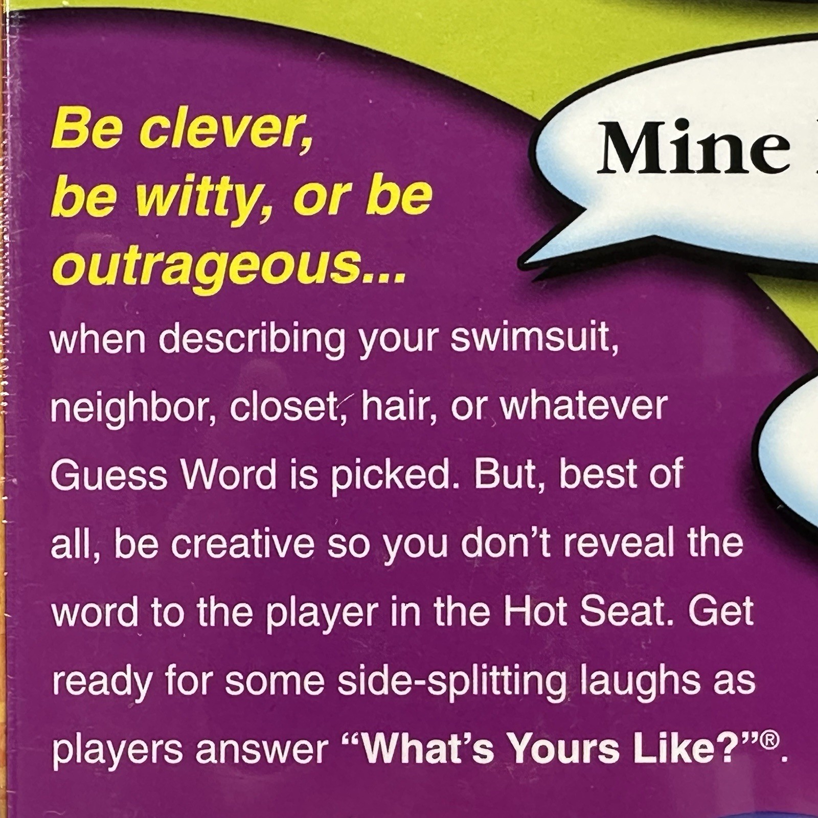 What’s Yours Like? PATCH 2007 Fun Laughs Family Party Game Ages 10+ Sealed NEW!