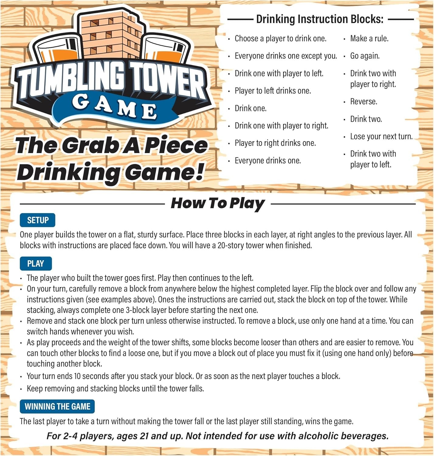 Tumbling Tower Party Game – 52 Pieces for Epic Fun & Competitive Nights