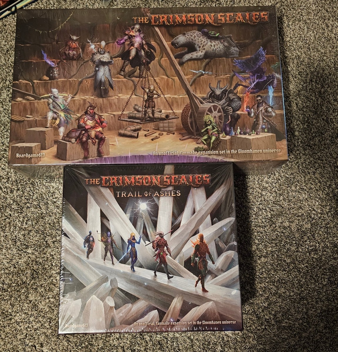 Gloomhaven Crimson Scales 2nd Ed. +Trail of Ashes +ALL Minis ALL-IN SHRINK RARE