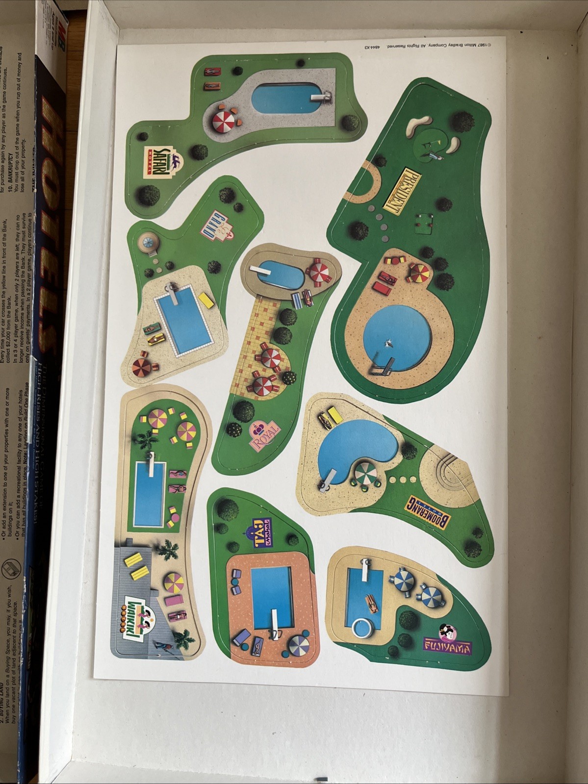 Vintage 1987 Hotels Board Game Milton Bradley MB Real Estate – 100% Complete