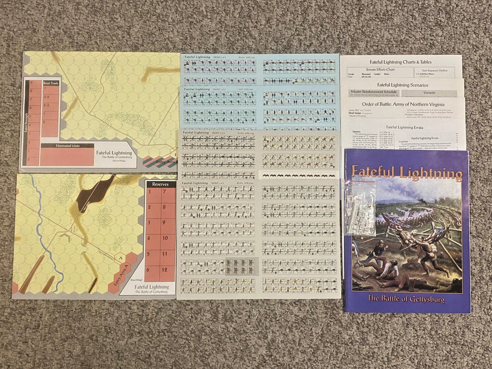 Fateful Lightning – XTR Corp 1994 – Complete & Unpunched w/ Errata Counters