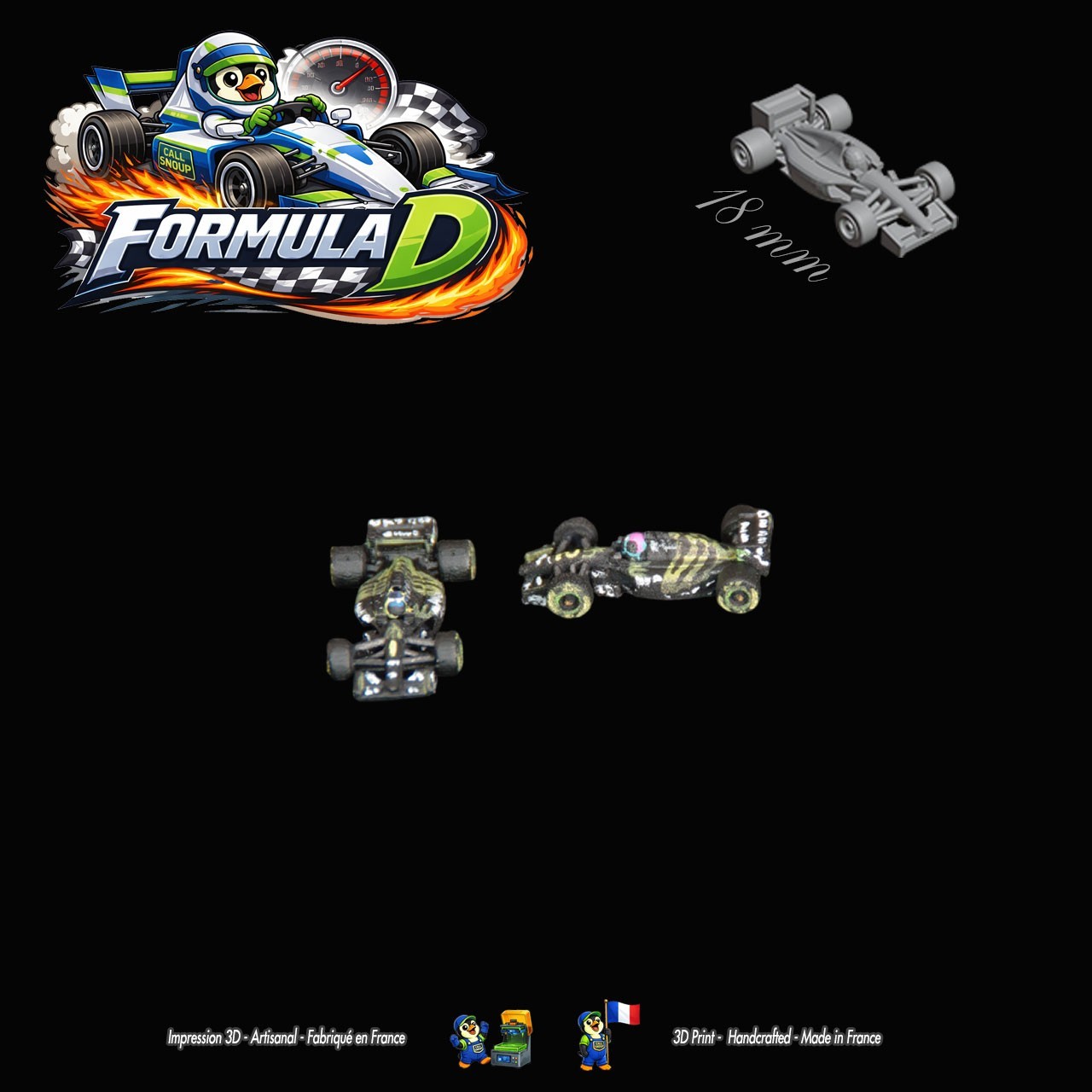 10 miniatures de Formule 1 – Formula D / Formule Dé (F1 18mm unpainted)