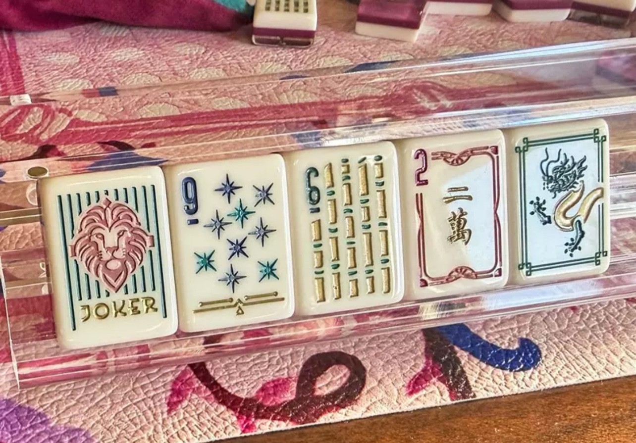 American Mahjong Game Set, 160 Red🦁Mah Jong Tiles,+Free storage bag